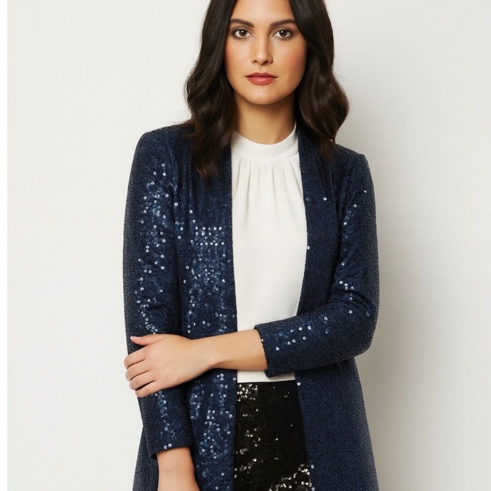 Leggiadro Navy Sequin Jacket